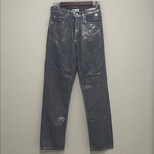 Zara Metallic Washed Jeans silver 4